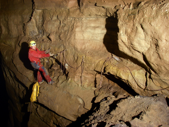 John Harman on the traverse