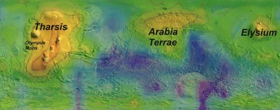 Mars methane locations