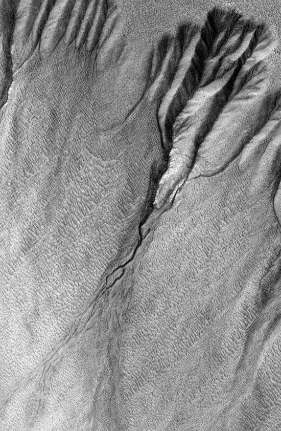 gullies in Sisyphi Planum