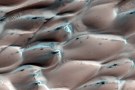 Ice-capped sand dunes
