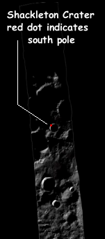 The south pole of the moon