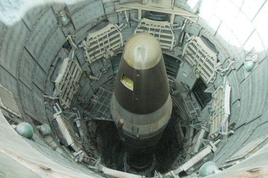 looking down the silo at the Titan 2 missile