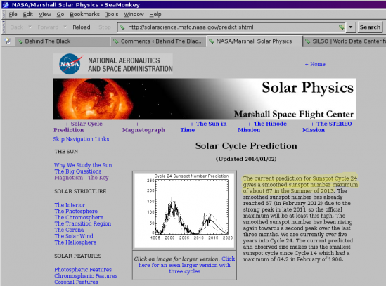 January prediction by Marshall solar scientists