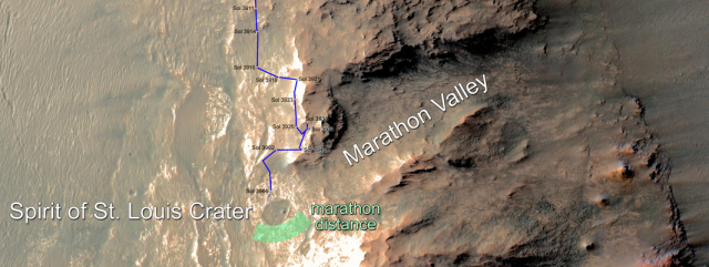 Opportunity at the mouth of Marathon Valley