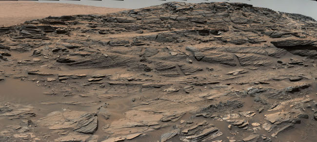 Petrified sand dunes on Mars