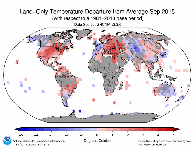 NOAA's global temperature data