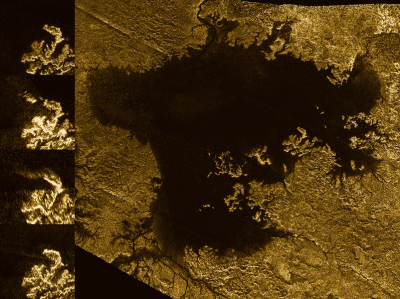 Shoreline changes on Titan