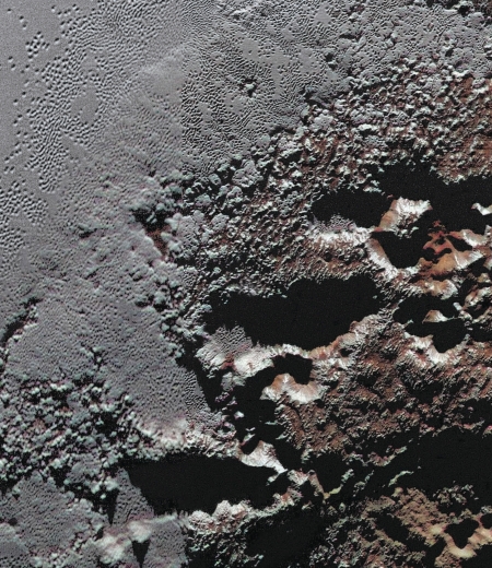 Pluto's jagged shoreline