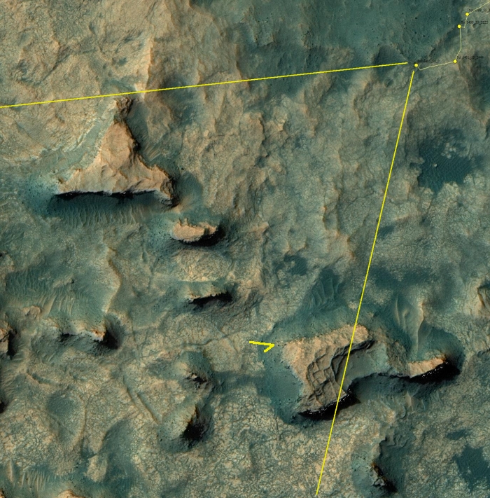 Orbital view of Curiosity's position