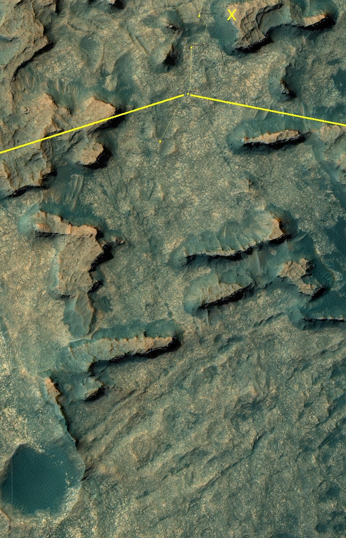 Curiosity path beyond Murray Buttes