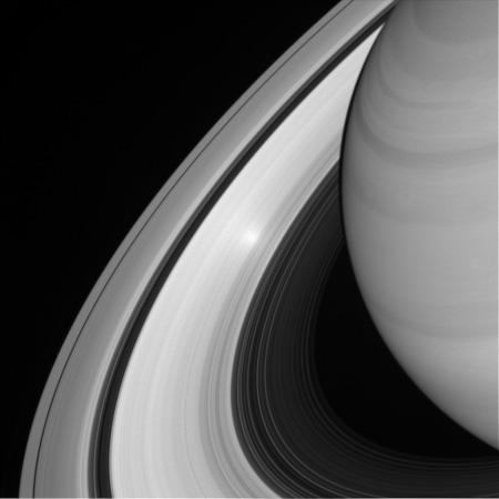 A bright spot in Saturn's rings