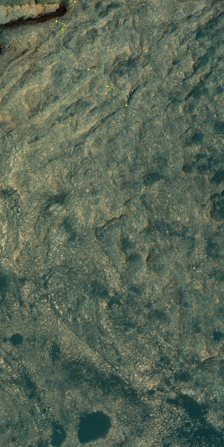 Curiosity traverse map, Sol 1471