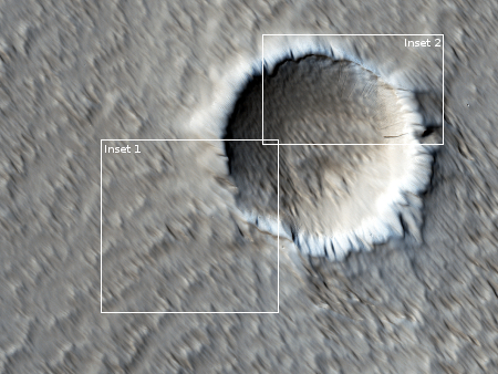 wider view of wind scoured Mars surface