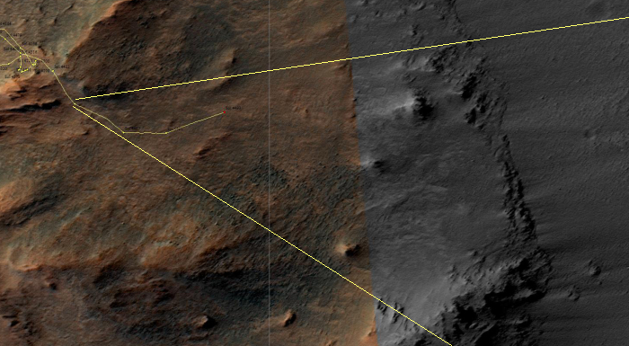 Sol 4493 traverse map