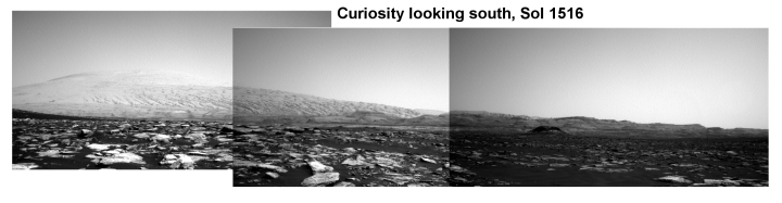 Curiosity looking south, Sol 1516