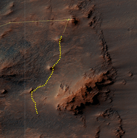 Opportunity's location, Sol 4546