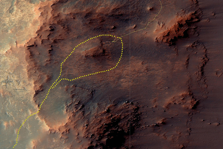 Opportunity traverse map, Sol 4607
