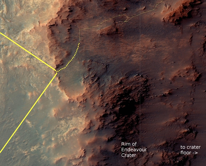Opportunity traverse map, Sol 4626