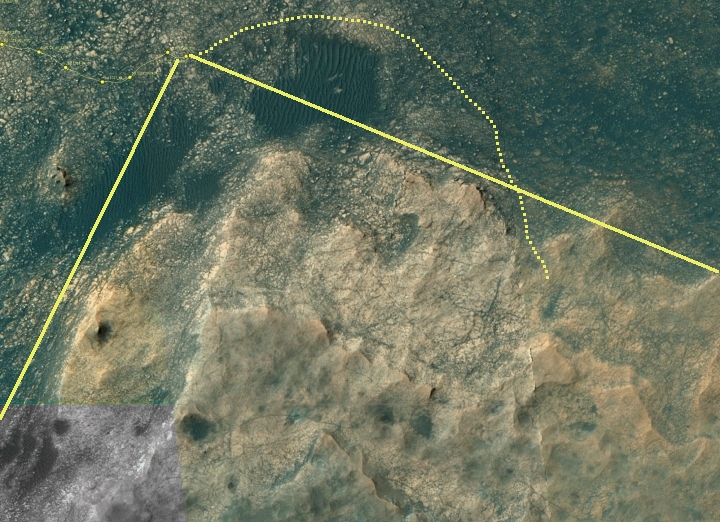 Curiosity's location, sol 1732