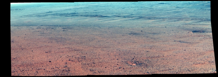 Gully flowing down into Endeavour Crater