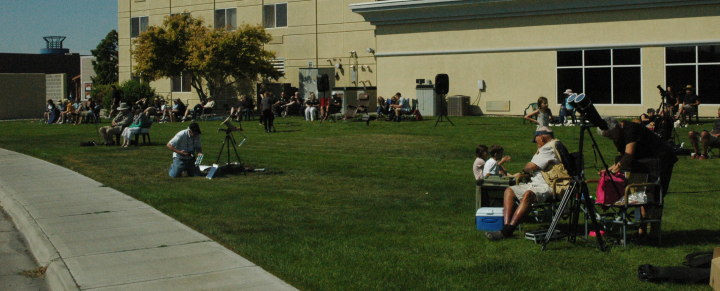 Eclipse watchers at the La Quinta in Idaho Falls