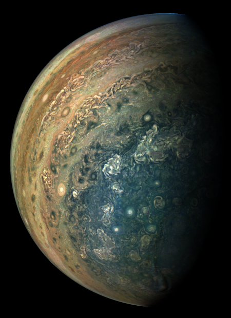 Jupiter's South pole, August 2017