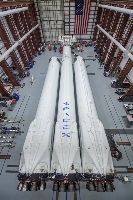 Falcon Heavy in hanger