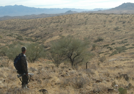 Gary looking out across the deseart during the javelina hunt