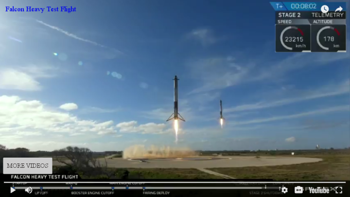 Two Falcon Heavy boosters landing simultanously