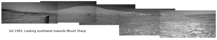 Reduced panorama looking at Mount Sharp, sol 1993