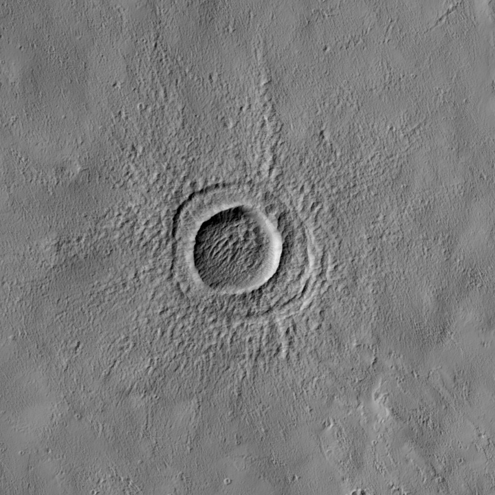 small crater north of Pavonis Mons