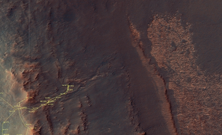 Sol 4997 traverse map for Opportunity