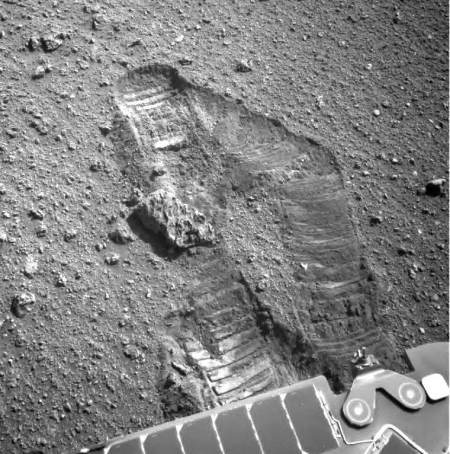 Opportunity wheel slippage, taken on sol 5060