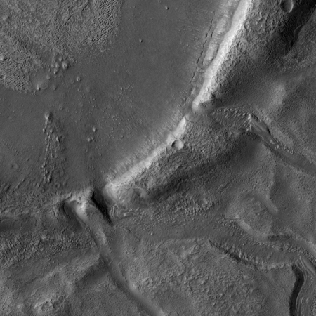 crater with flow channels