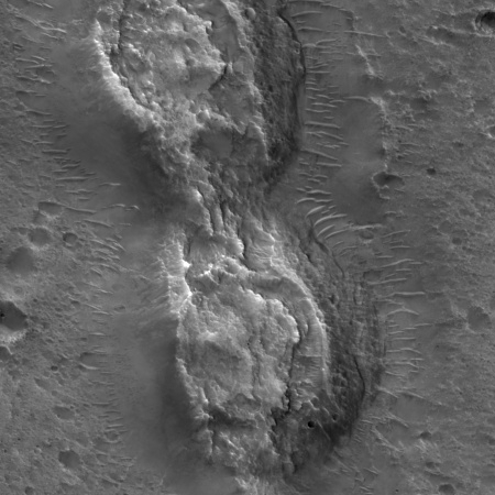Close-up of collapsed hills