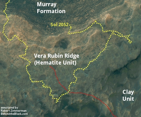 Curiosity's travels on and off Vera Rubin Ridge