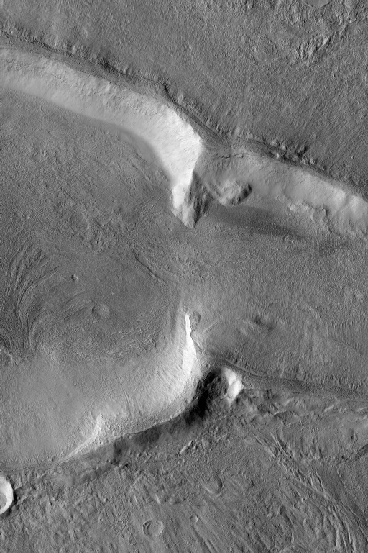 Eastern break in crater rim