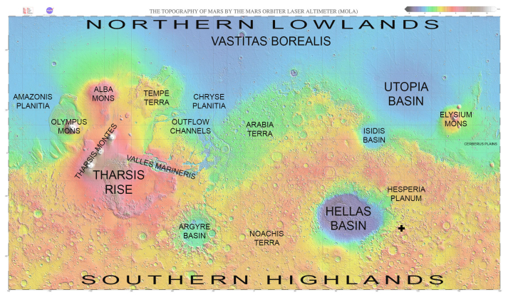 Overview showing location of Reull Vallis