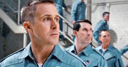 First Man movie flightsuits, without American flag