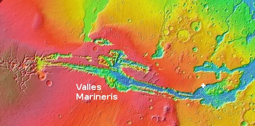 Wide view of all of Valles Marineris