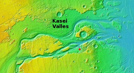 Overview map of end of Kasei Valles 