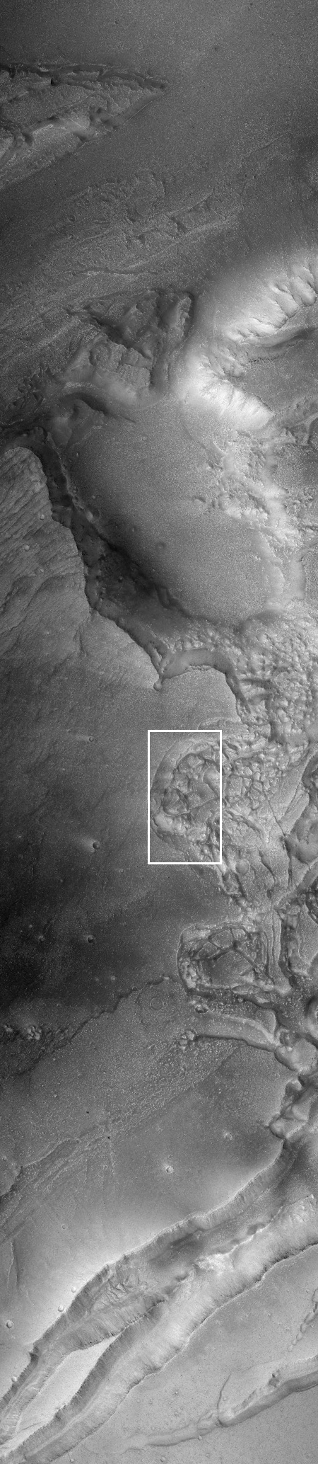 Wide shot of chaos flowing into Kasei Valles