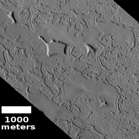 Swiss cheese on Martian south polar cap