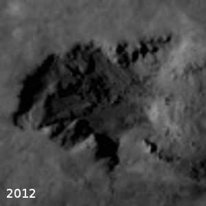 Close-up of 2012 landslide origin