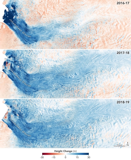 Greenland's growing Jakobshavn Glacier