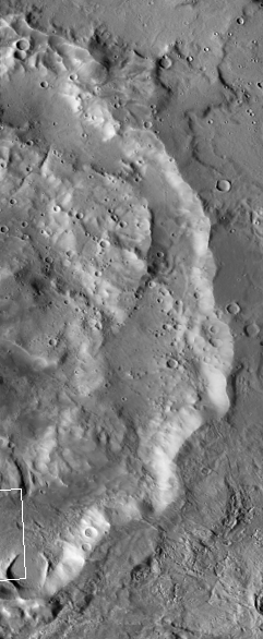 The crater holding an eroded glacier