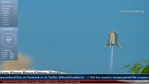 SpaceX's Starhopper during its only flight