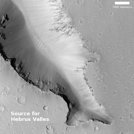 One of the sources for Hebrus Valles