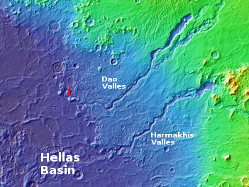 Overview of Hellas Basin and eastern drainages