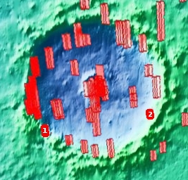 over view of all MRO images taken so far in Milankovic Crater